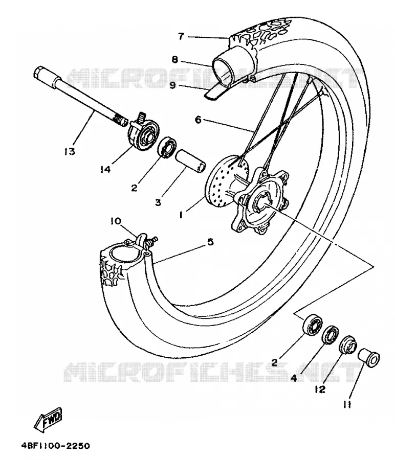 ROUE AVANT Yamaha MOTO 200 1993 WR  WR200RE/WR200