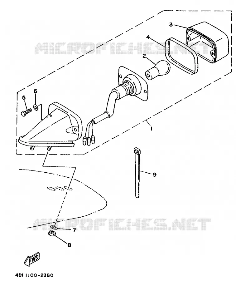 FEU ARRIERE Yamaha MOTO 200 1993 WR  WR200RE/WR200