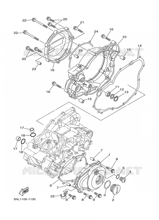 CARTER - MOTEUR 1 Yamaha MOTO 250 2002 WRF  WR250F