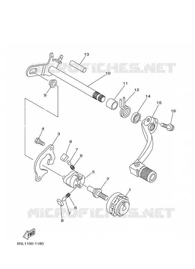 AXE DE SELECTEUR / PEDALE Yamaha MOTO 250 2002 WRF  WR250F