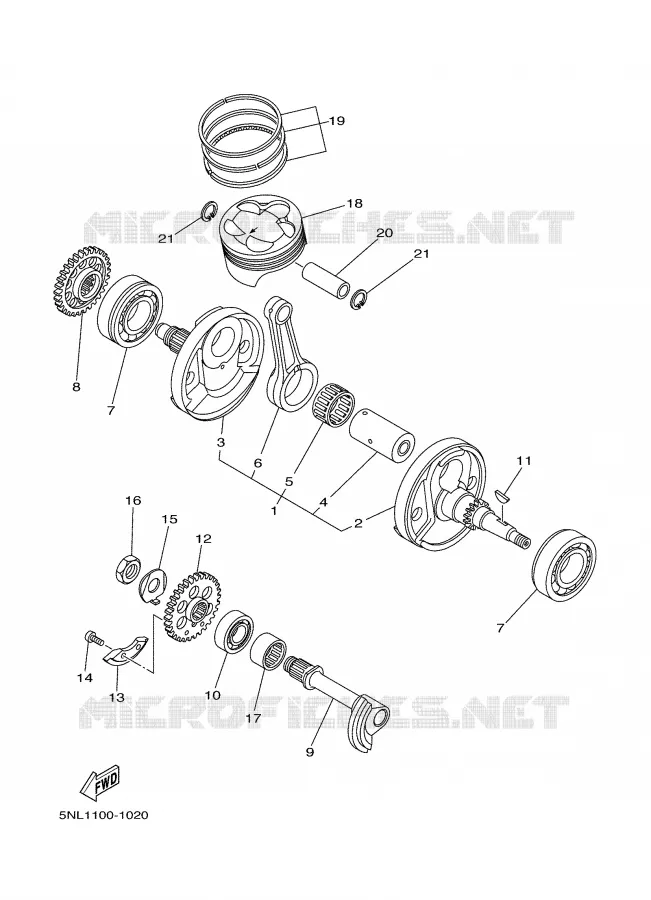 VILEBREQUIN / PISTON Yamaha MOTO 250 2002 WRF  WR250F