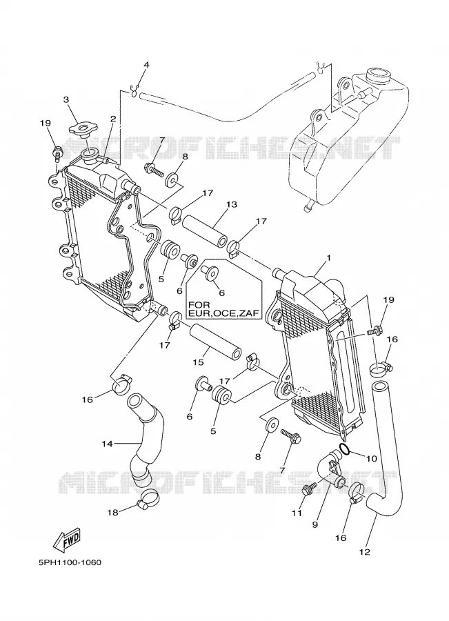 RADIATEUR / DURITES Yamaha MOTO 250 2002 WRF  WR250F