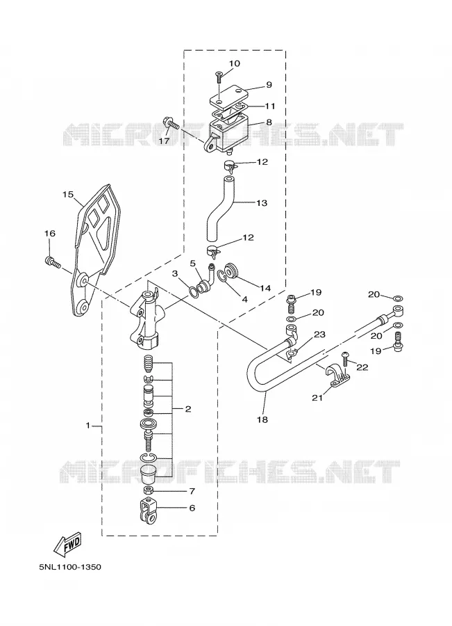 MAITRE CYLINDRE DE FREIN ARRIERE Yamaha MOTO 250 2002 WRF  WR250F
