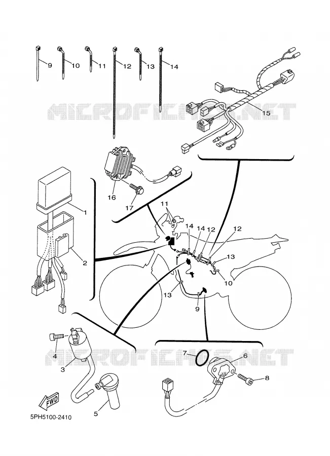 PARTIE ELECTRIQUE 1 Yamaha MOTO 250 2002 WRF  WR250F