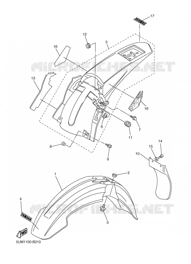 GARDE BOUE Yamaha MOTO 250 2003 WRF  WR250F