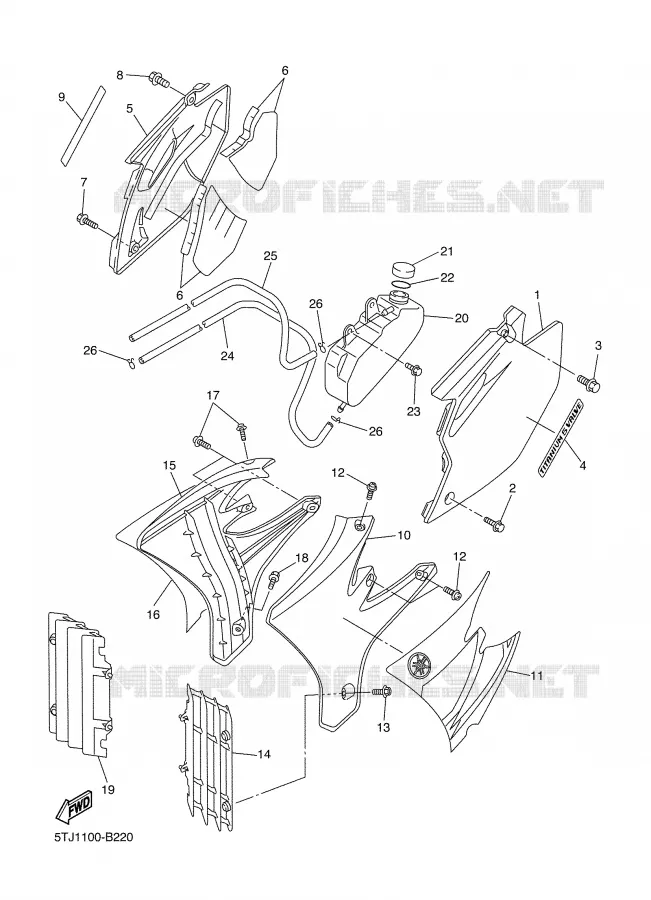 COUVERCLE LATERAL Yamaha MOTO 250 2003 WRF  WR250F