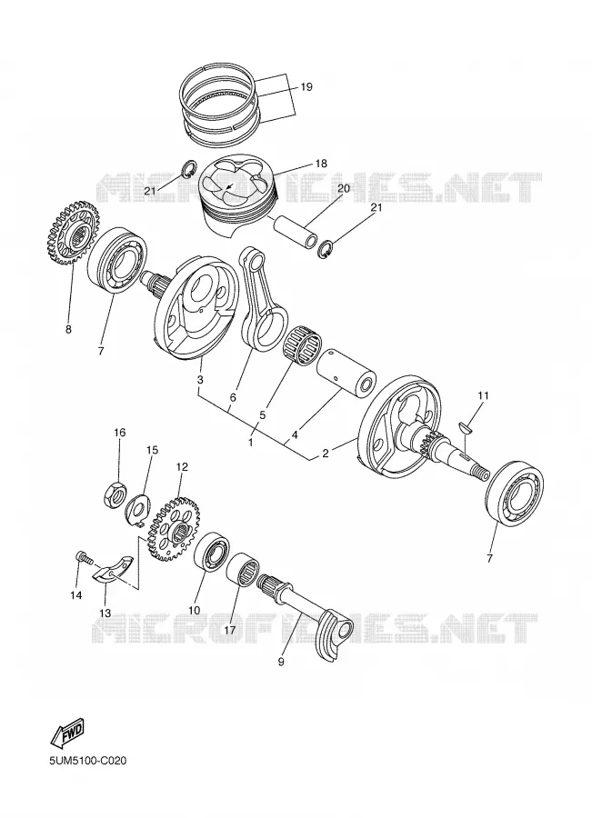 VILEBREQUIN / PISTON Yamaha MOTO 250 2006 WRF  WR250F