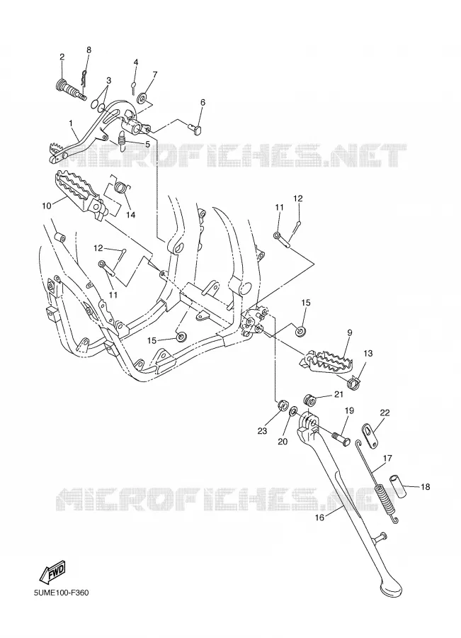 BEQUILLE / REPOSE PIEDS Yamaha MOTO 250 2007 WRF  WR250F