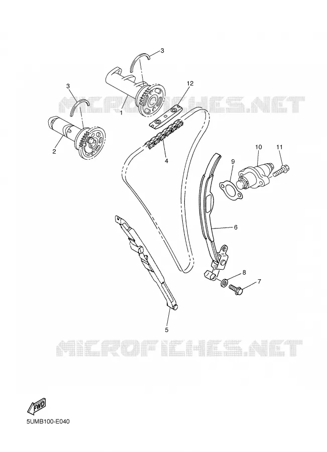 ARBRE A CAMES / CHAINE DE DISTRIBUTION Yamaha MOTO 250 2007 WRF  WR250F