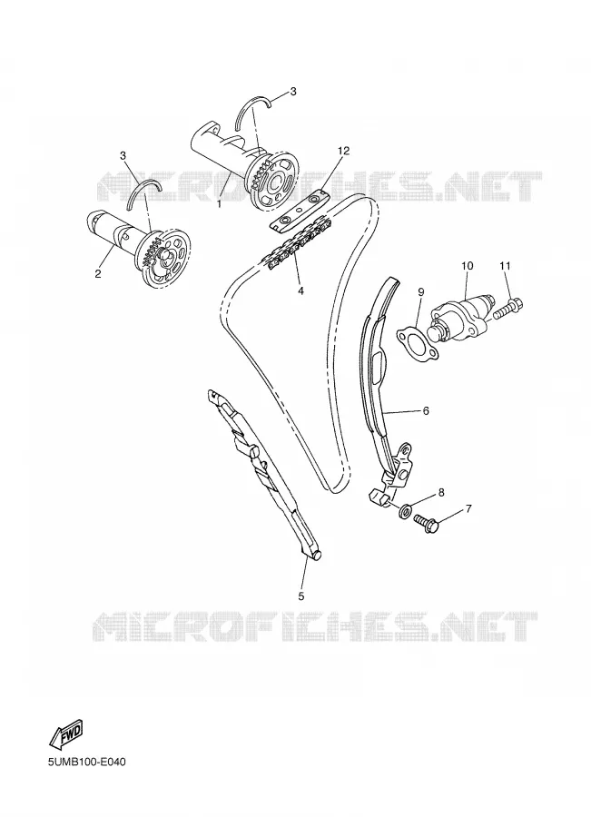 ARBRE A CAMES / CHAINE DE DISTRIBUTION Yamaha MOTO 250 2008 WRF  WR250F