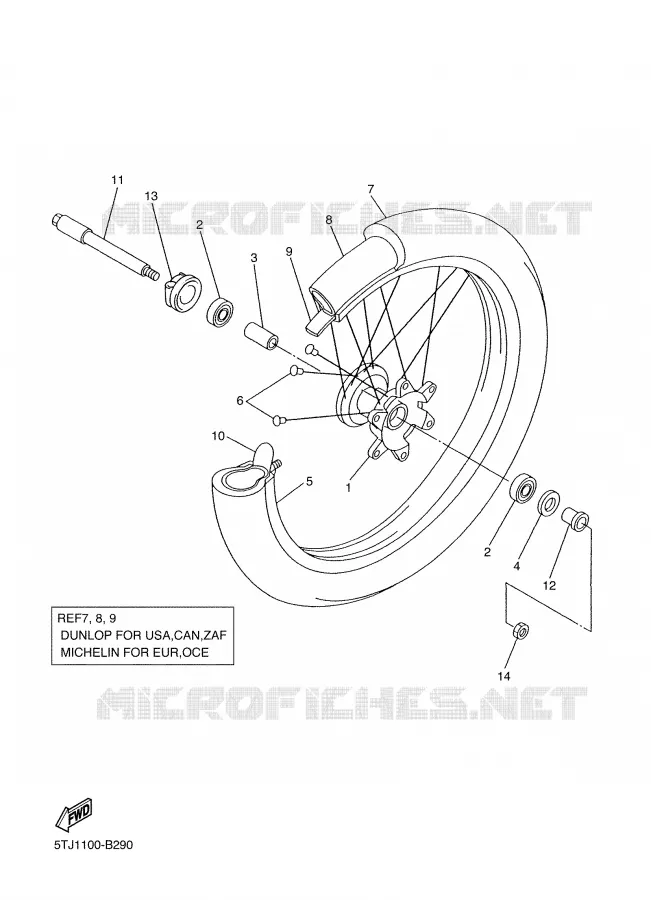 ROUE AVANT Yamaha MOTO 250 2003 WRF  WR250FR