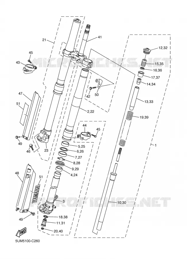 FOURCHE Yamaha MOTO 250 2004 WRF  WR250FS