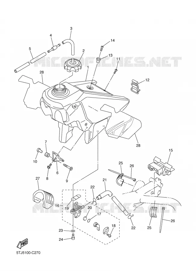 RESERVOIR A ESSENCE Yamaha MOTO 250 2004 WRF  WR250FS