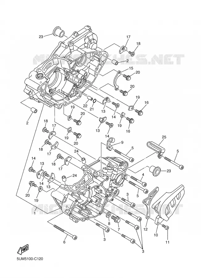 CARTER MOTEUR Yamaha MOTO 250 2004 WRF  WR250FS