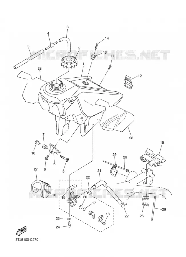 RESERVOIR A ESSENCE Yamaha MOTO 250 2004 WRF  WR250FS