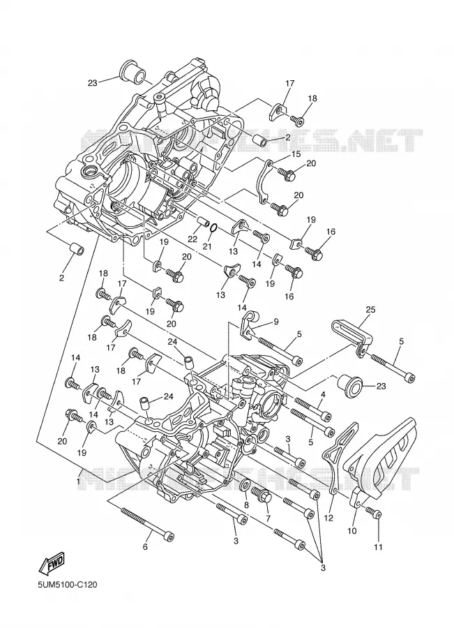 CARTER MOTEUR Yamaha MOTO 250 2004 WRF  WR250FS