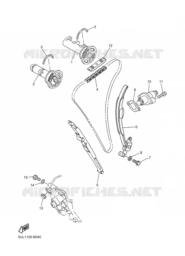ARBRE A CAMES / CHAINE DE DISTRIBUTION Yamaha MOTO 250 2005 WRF  WR250FT