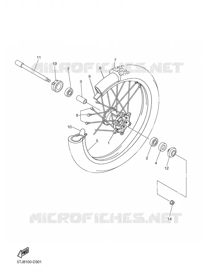 ROUE AVANT Yamaha MOTO 250 2005 WRF  WR250FT