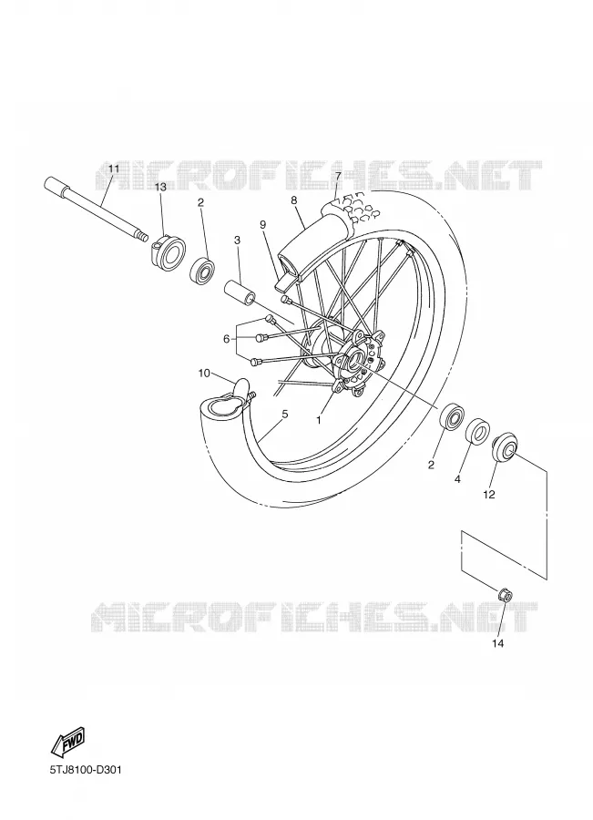 ROUE AVANT Yamaha MOTO 250 2005 WRF  WR250FT