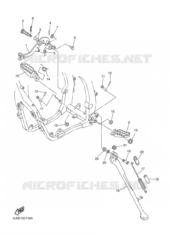 BEQUILLE / REPOSE PIEDS Yamaha MOTO 250 2007 WRF  WR250FW