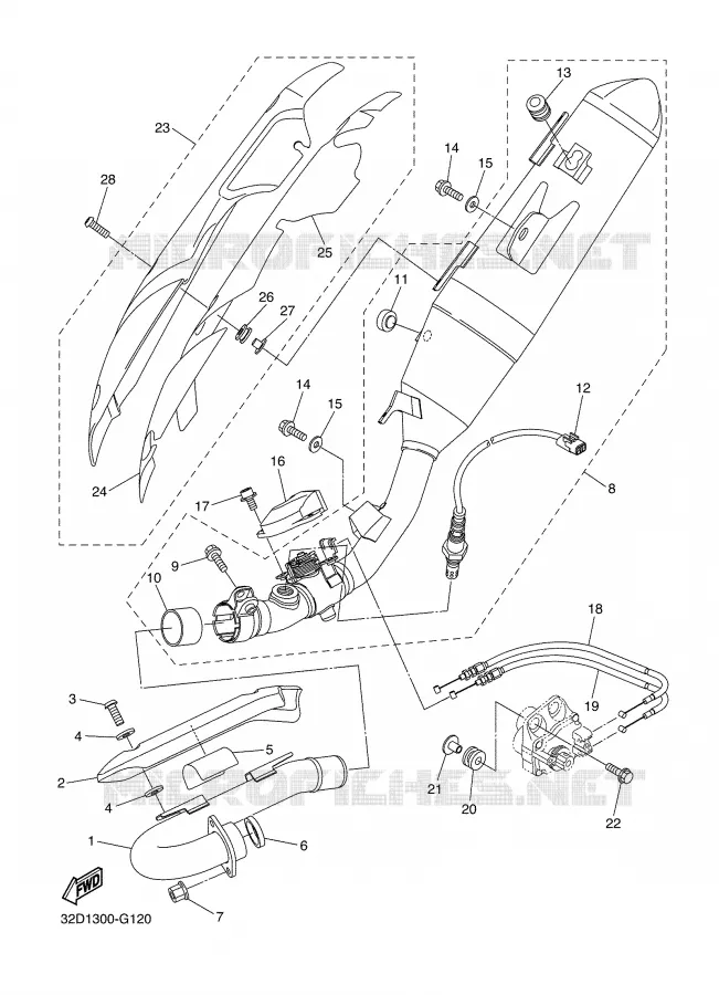ECHAPPEMENT Yamaha MOTO 250 2008 WRX  WR250X