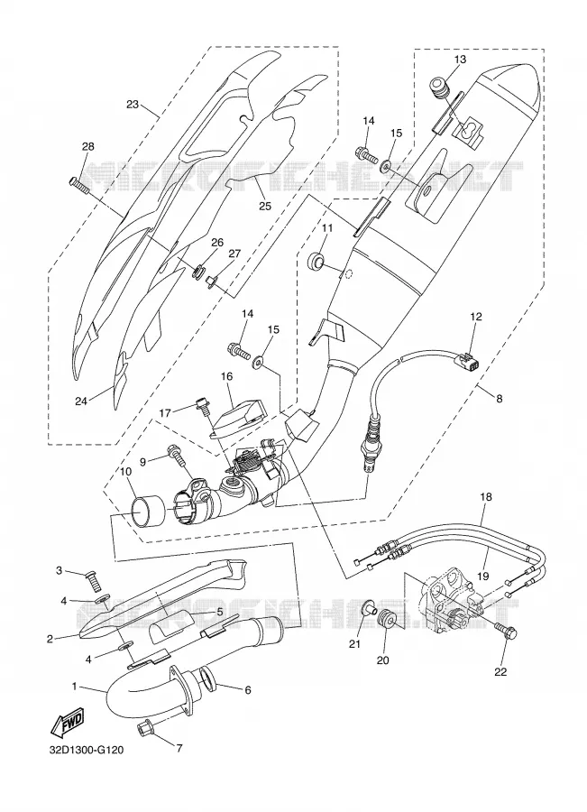 ECHAPPEMENT Yamaha MOTO 250 2008 WRX  WR250XX