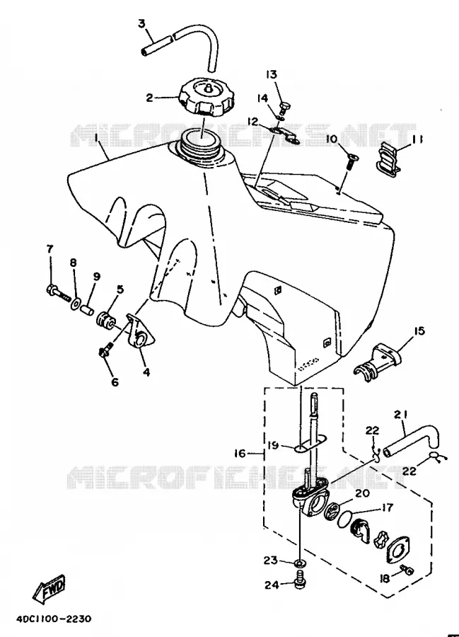 RESERVOIR A ESSENCE Yamaha MOTO 250 1993 WRZ  WR250Z