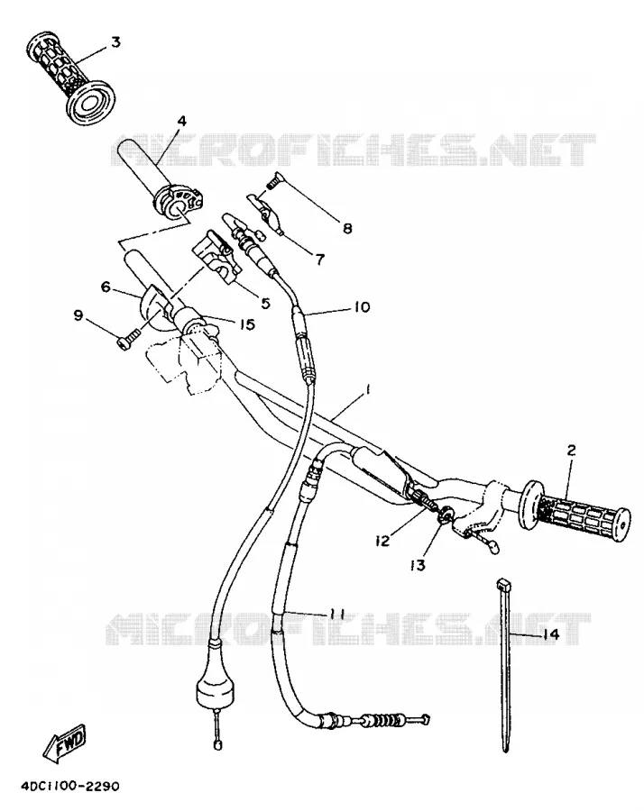 GUIDON ET CABLES Yamaha MOTO 250 1996 WRZ  WR250Z