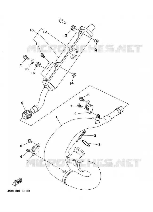 ECHAPPEMENT Yamaha MOTO 250 1998 WRZ  WR250Z'98