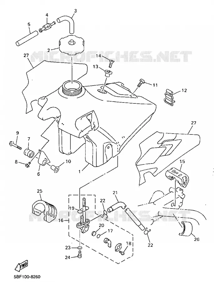 RESERVOIR A ESSENCE Yamaha MOTO 400 1998 WRF  WR400F