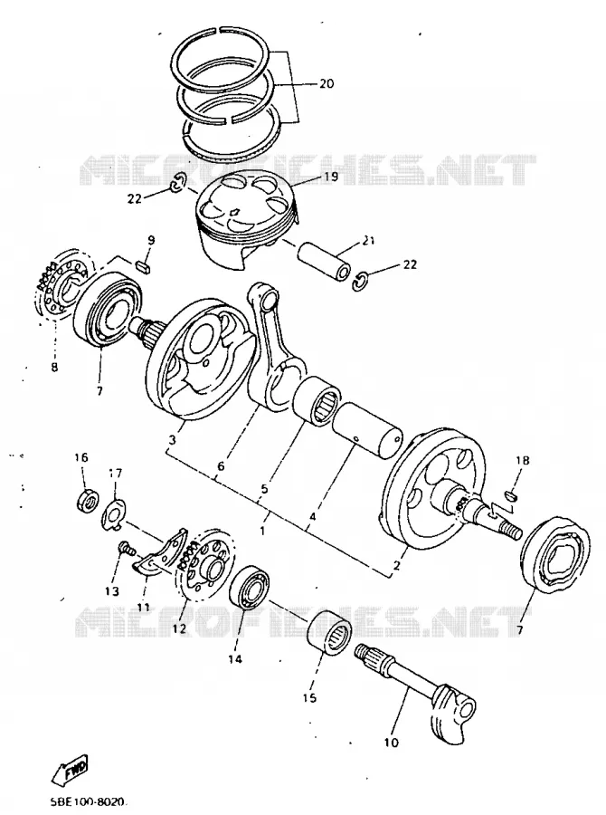 VILEBREQUIN / PISTON Yamaha MOTO 400 1998 WRF  WR400F