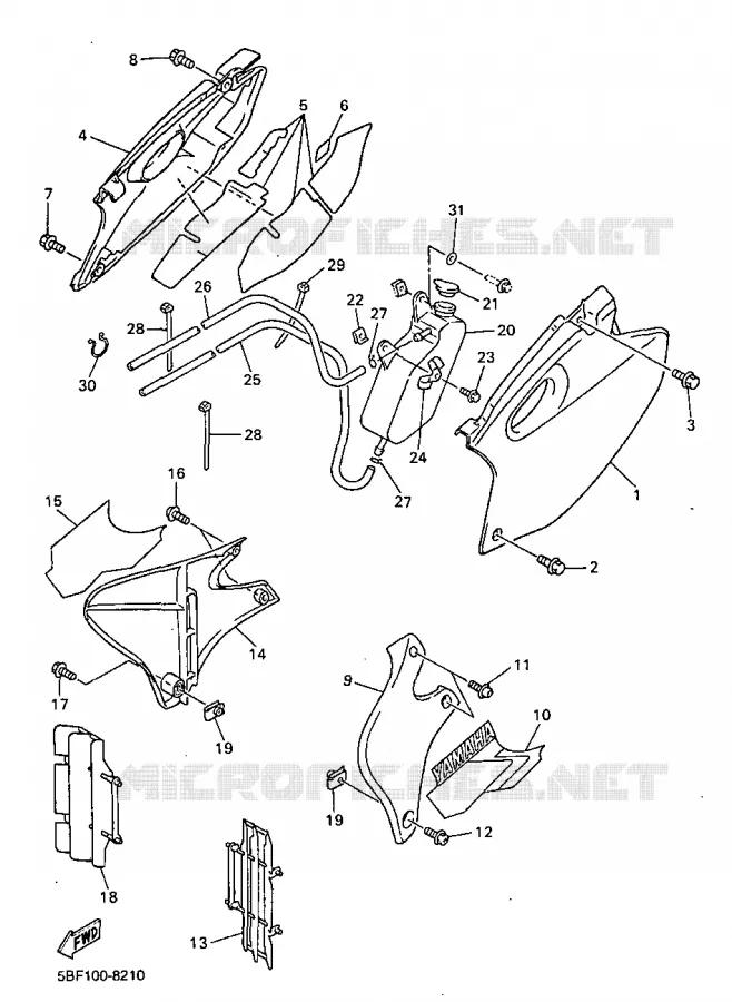 COUVERCLE LATERAL Yamaha MOTO 400 1998 WRF  WR400F