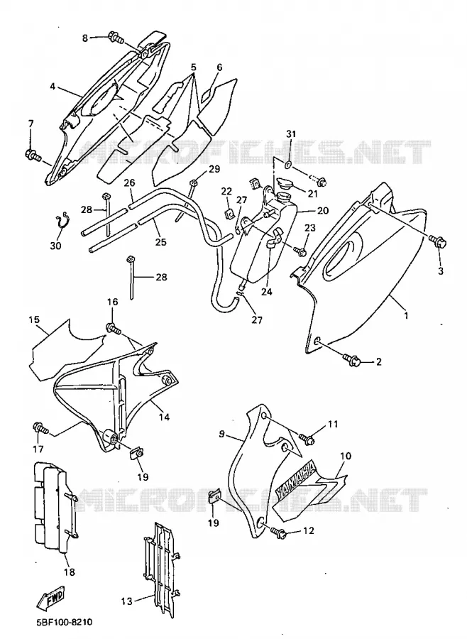 COUVERCLE LATERAL Yamaha MOTO 400 1998 WRF  WR400F