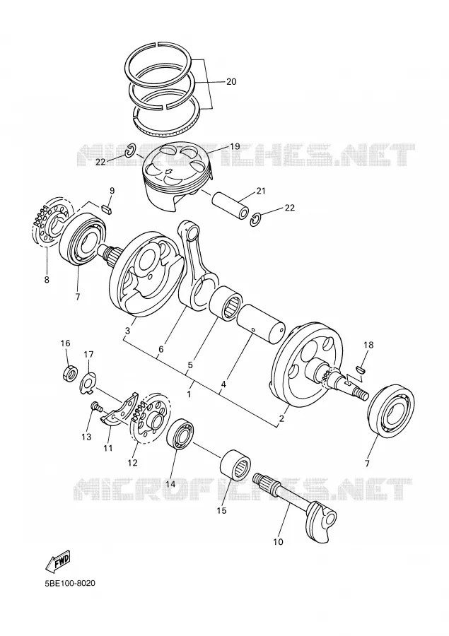 VILEBREQUIN / PISTON Yamaha MOTO 400 1999 WRF  WR400F