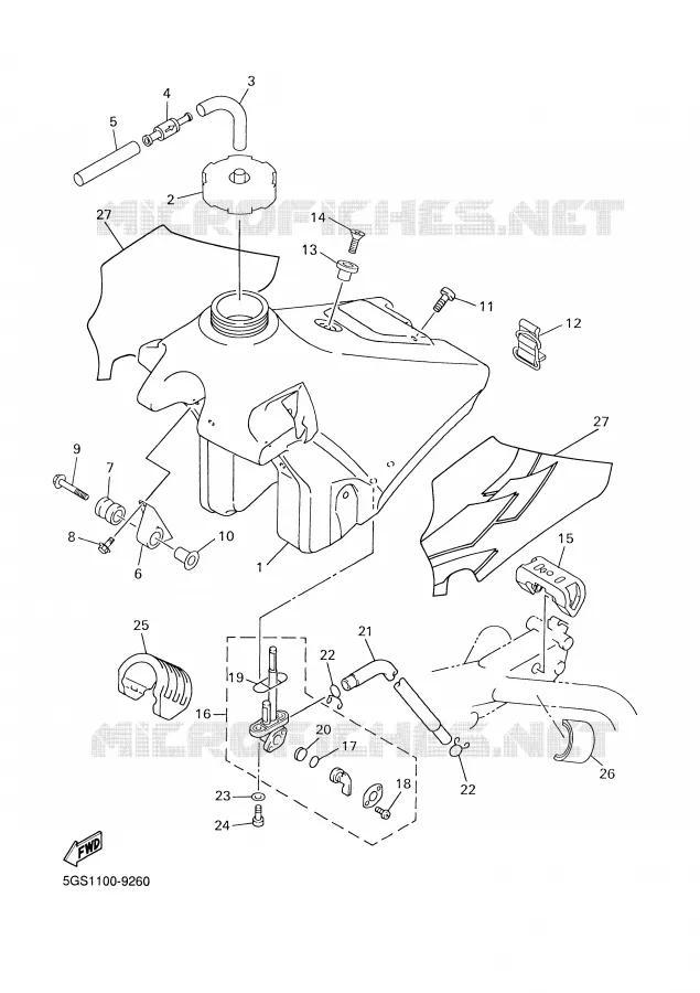 RESERVOIR A ESSENCE Yamaha MOTO 400 1999 WRF  WR400F