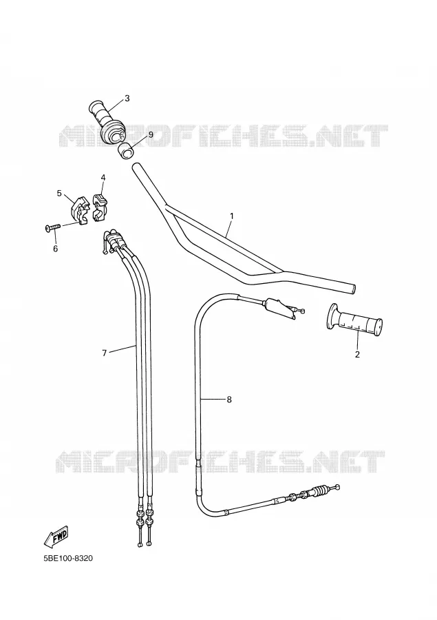 GUIDON ET CABLES Yamaha MOTO 400 1999 WRF  WR400F