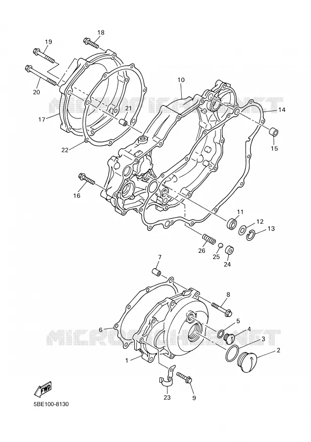 CARTER - MOTEUR 1 Yamaha MOTO 400 1999 WRF  WR400F