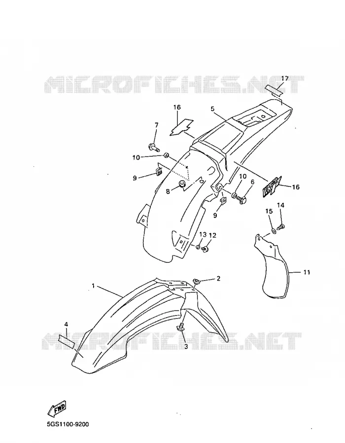 GARDE BOUE Yamaha MOTO 400 1999 WRF  WR400F
