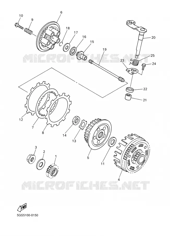 EMBRAYAGE DE DEMARREUR Yamaha MOTO 400 2000 WRF  WR400F
