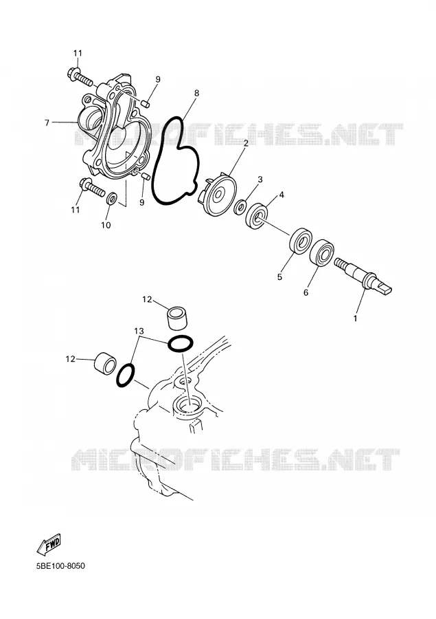 POMPE A EAU / DURITES Yamaha MOTO 400 2000 WRF  WR400F