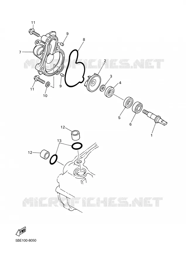 POMPE A EAU / DURITES Yamaha MOTO 400 2000 WRF  WR400F