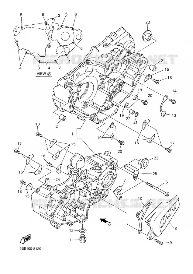 CARTER MOTEUR Yamaha MOTO 400 2001 WRF  WR400F