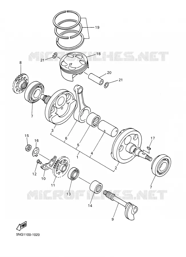 VILEBREQUIN / PISTON Yamaha MOTO 400 2001 WRF  WR400F