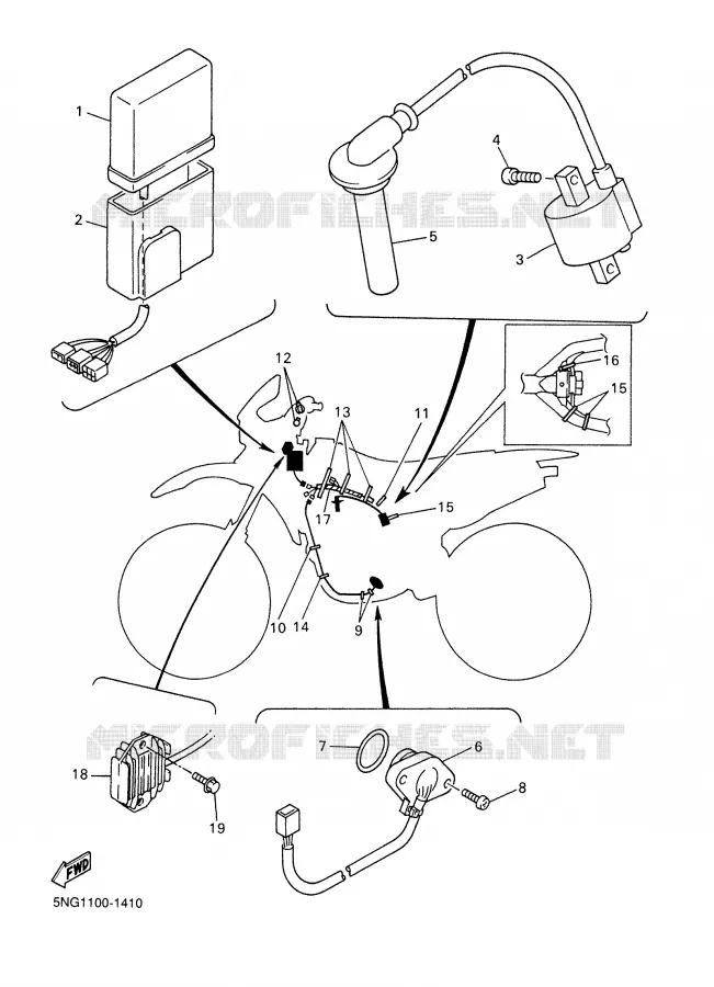 PARTIE ELECTRIQUE 1 Yamaha MOTO 400 2001 WRF  WR400F