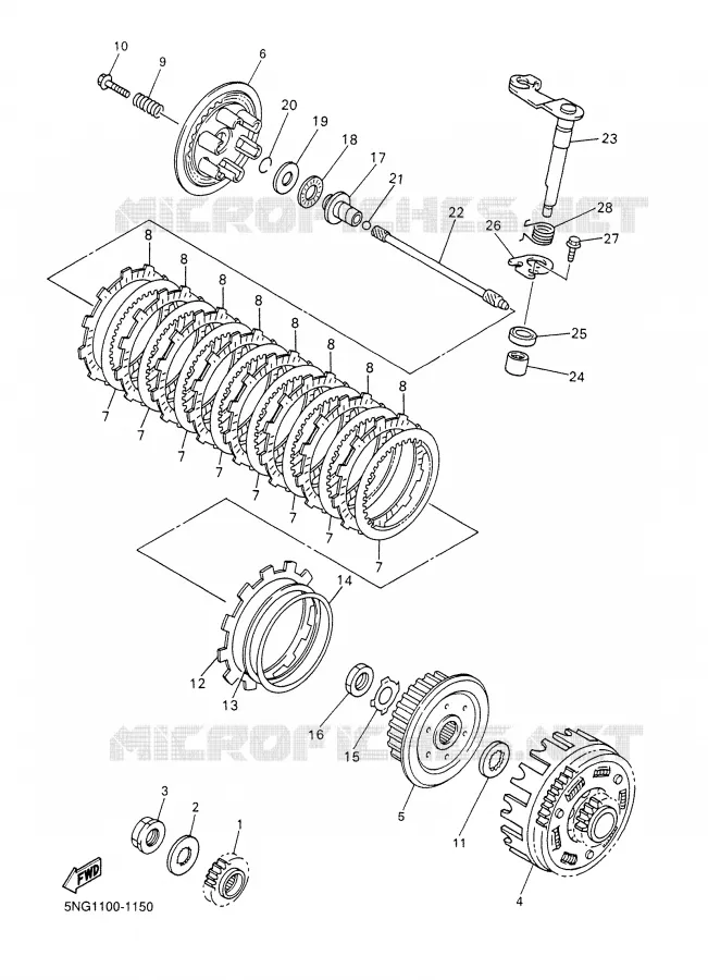 EMBRAYAGE DE DEMARREUR Yamaha MOTO 400 2002 WRF  WR400F