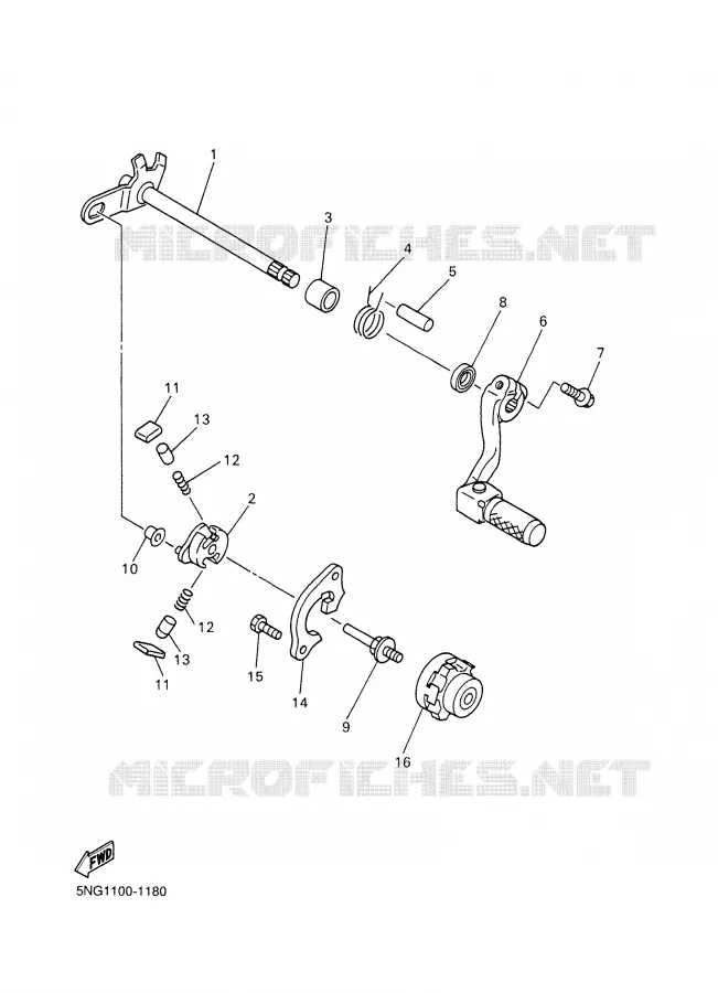 AXE DE SELECTEUR / PEDALE Yamaha MOTO 400 2002 WRF  WR400F