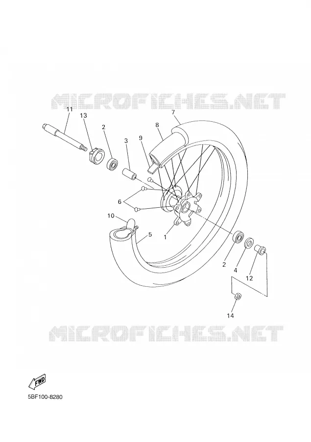 ROUE AVANT Yamaha MOTO 400 2002 WRF  WR400F