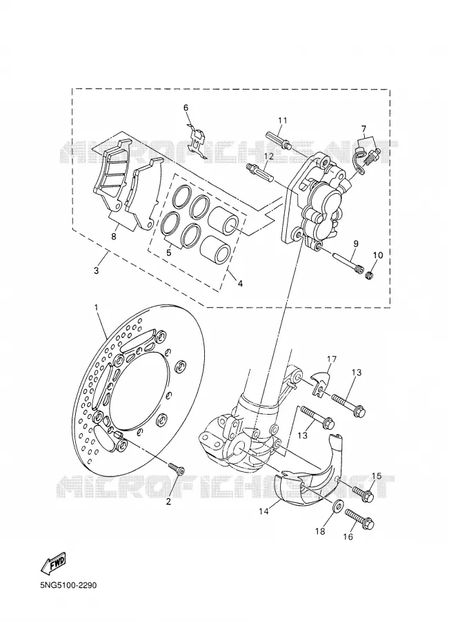 ETRIER DE FREIN AVANT Yamaha MOTO 400 2002 WRF  WR400F