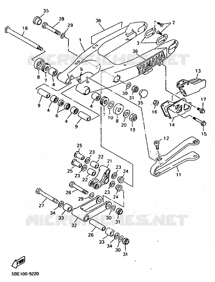 BRAS ARRIERE Yamaha MOTO 400 1998 WRF  WR400FK