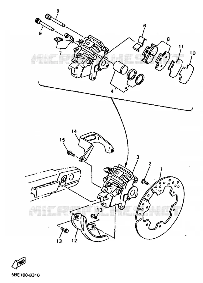 ETRIER DE FREIN ARRIERE Yamaha MOTO 400 1998 WRF  WR400FK